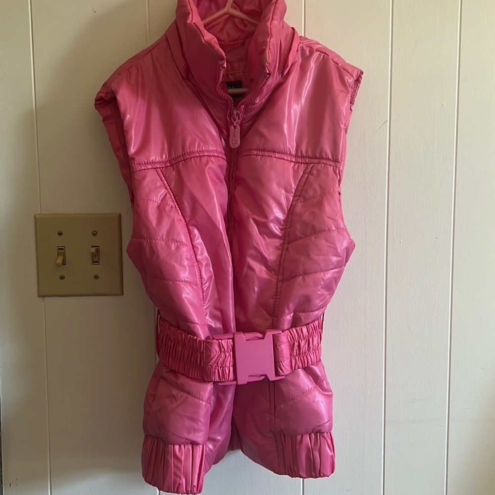 Pink puffer vest